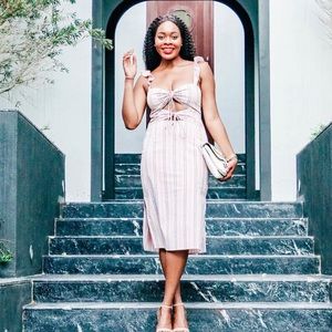 Stripped cutout dress